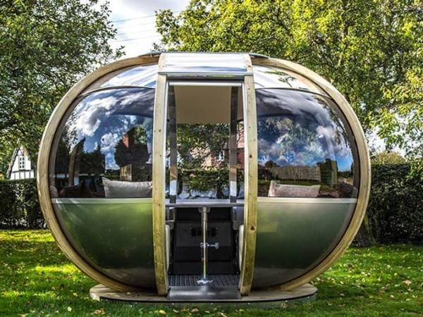 garden pods - photo of an oval garden pod in glass.