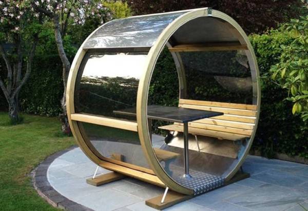 garden pods - photo garden pod with bench and tablen and without doors