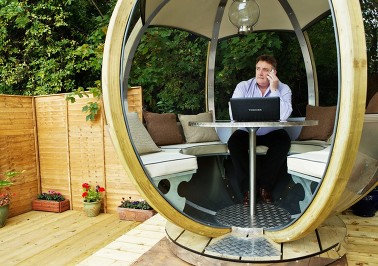 garden pod company - photo of a man working inside a garden pod